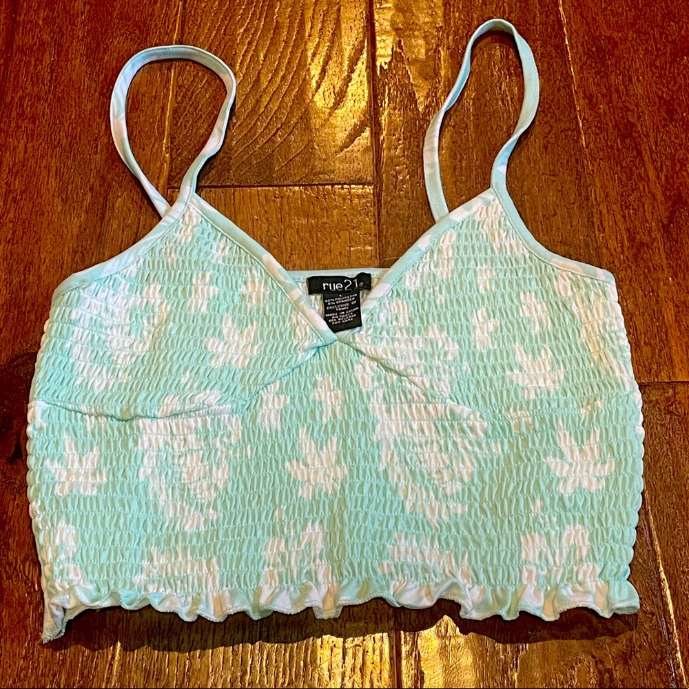NEW Green and White Crop Tank Top
